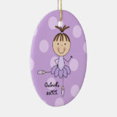紫色の点及び紫色のバレリーナのクリスマスのオーナメント セラミックオーナメント (右)