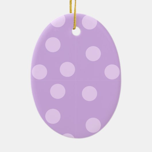 紫色の点及び紫色のバレリーナのクリスマスのオーナメント セラミックオーナメント (裏面)