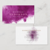 紫色の煙効果ダブルモノグラム名刺 名刺 (正面/裏面)