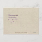 紫色の熱帯の目的地の写真の保存日付 案内ポストカード (裏面)