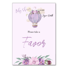 紫色の熱気球の象のテーブル記号 テーブルナンバー