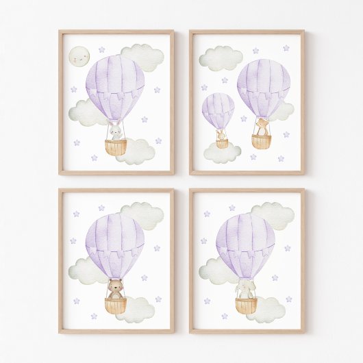 紫色の熱気球、動物男女兼用、