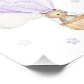 紫色の熱気球、動物、クマ、星 フォトプリント            (角)