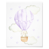 紫色の熱気球、動物、象、星 フォトプリント            (正面)