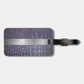 紫色の爬虫性デジタルレザーシルバーメタル ラゲッジタグ (裏面横)