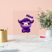 紫色の牛のオーバーサイズTシャツ アクリルサイン (ウェディング)