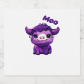 紫色の牛のオーバーサイズTシャツ スパークリングワインラベル (シングルラベル)