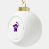 紫色の牛のオーバーサイズTシャツ セラミックボールオーナメント (右)
