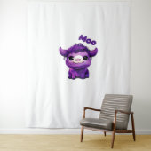 紫色の牛のオーバーサイズTシャツ タペストリー (インサイチュ)