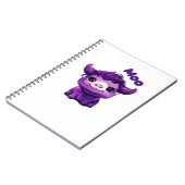 紫色の牛のオーバーサイズTシャツ ノートブック (左側)