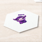 紫色の牛のオーバーサイズTシャツ ペーパーコースター (アングル)