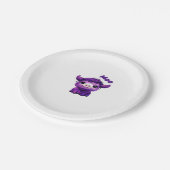 紫色の牛のオーバーサイズTシャツ ペーパープレート (アングル)