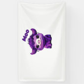 紫色の牛のオーバーサイズTシャツ 横断幕 (縦)