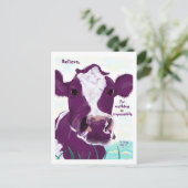 紫色の牛は、かなり飛行計画を考えている ポストカード (スタンド正面)