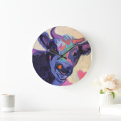 紫色の牛時計 ラージ壁時計 (ホーム)