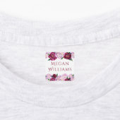 紫色の牡丹のフローラパーソナライズされた名衣類 ラベル (貼付)