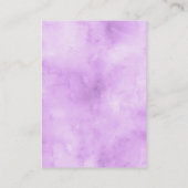 紫色の牡丹の本ベビー招待状インサート エンクロージャーカード (裏面)