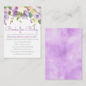 紫色の牡丹の本ベビー招待状インサート エンクロージャーカード (正面/裏面)