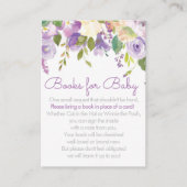 紫色の牡丹の本ベビー招待状インサート エンクロージャーカード (正面)