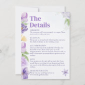 紫色の牡丹の結婚式の招待エンクロージャカード 招待状 (正面)