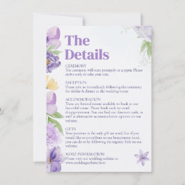 紫色の牡丹の結婚式の招待エンクロージャカード 招待状