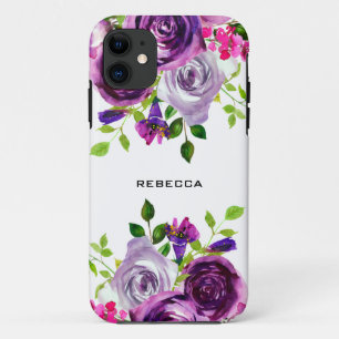 紫色の牡丹の花の花束 iPhone 11 ケース