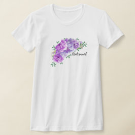 紫色の牡丹の花嫁のTシャツ Tシャツ