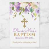 紫色の牡丹バプテスミニワインボトルラベル ワインラベル (シングルラベル)