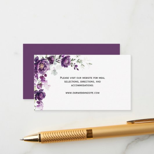 紫色の牡丹フローラエンクロージャカード エンクロージャーカード (正面/裏面インサイチュ)