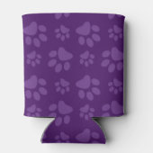 紫色の犬の足の印刷パターン 缶クーラー (裏面)