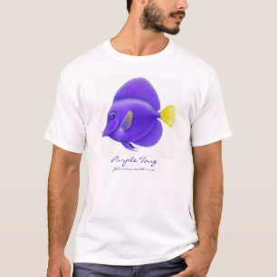 紫色の独特の味礁の魚のTシャツ Tシャツ