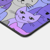 紫色の猫が多い デスクマット (コーナー)