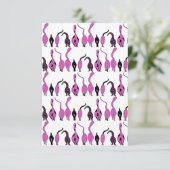 紫色の猫のお尻パターン サンキューカード (スタンド正面)