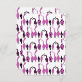 紫色の猫のお尻パターン サンキューカード (正面/裏面)