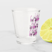 紫色の猫のお尻パターン ショットグラス (左)