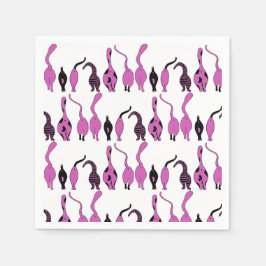 紫色の猫のお尻パターン スタンダードカクテルナプキン