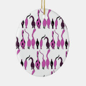 紫色の猫のお尻パターン セラミックオーナメント (右)