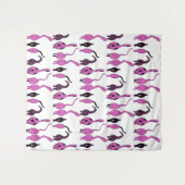 紫色の猫のお尻パターン タペストリー (正面(横))