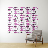 紫色の猫のお尻パターン タペストリー (インサイチュ(横))