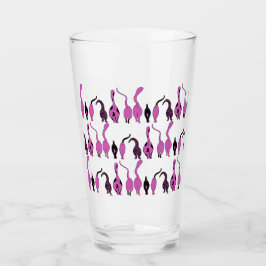 紫色の猫のお尻パターン タンブラーグラス