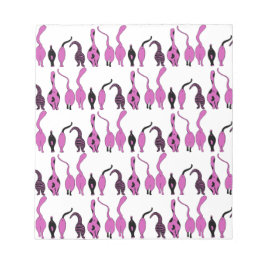 紫色の猫のお尻パターン ノートパッド