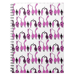 紫色の猫のお尻パターン ノートブック