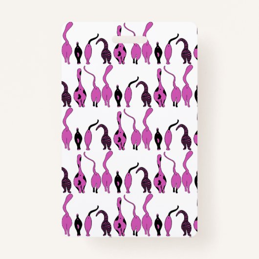 紫色の猫のお尻パターン バッジ (正面)