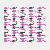 紫色の猫のお尻パターン フリースブランケット (正面(横))