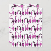 紫色の猫のお尻パターン ポストカード (正面/裏面)