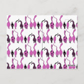 紫色の猫のお尻パターン ポストカード (裏面)