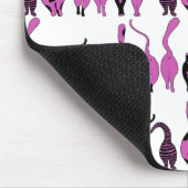 紫色の猫のお尻パターン マウスパッド (コーナー)