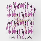 紫色の猫のお尻パターン ラッピングペーパーシート (インサイチュ)