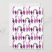 紫色の猫のお尻パターン 招待状 (裏面)