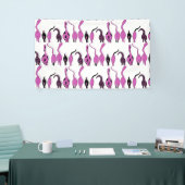 紫色の猫のお尻パターン 横断幕 (トレードショー)